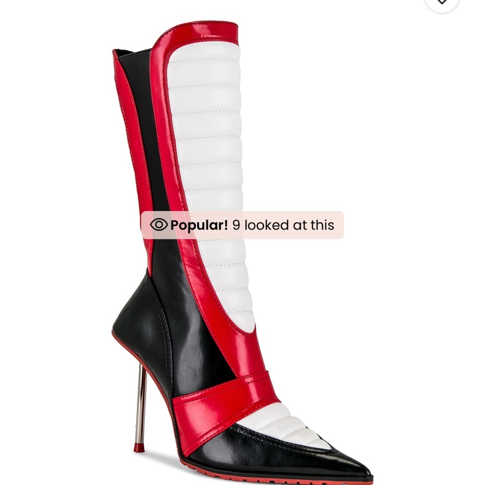 Jeffrey Campbell Motorsport Boots in Black Red White Combo